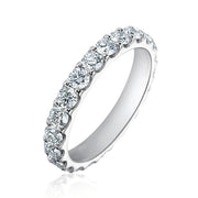 MEMOIRE 18K White Gold Odessa Diamond Eternity Wedding or Anniversary Band